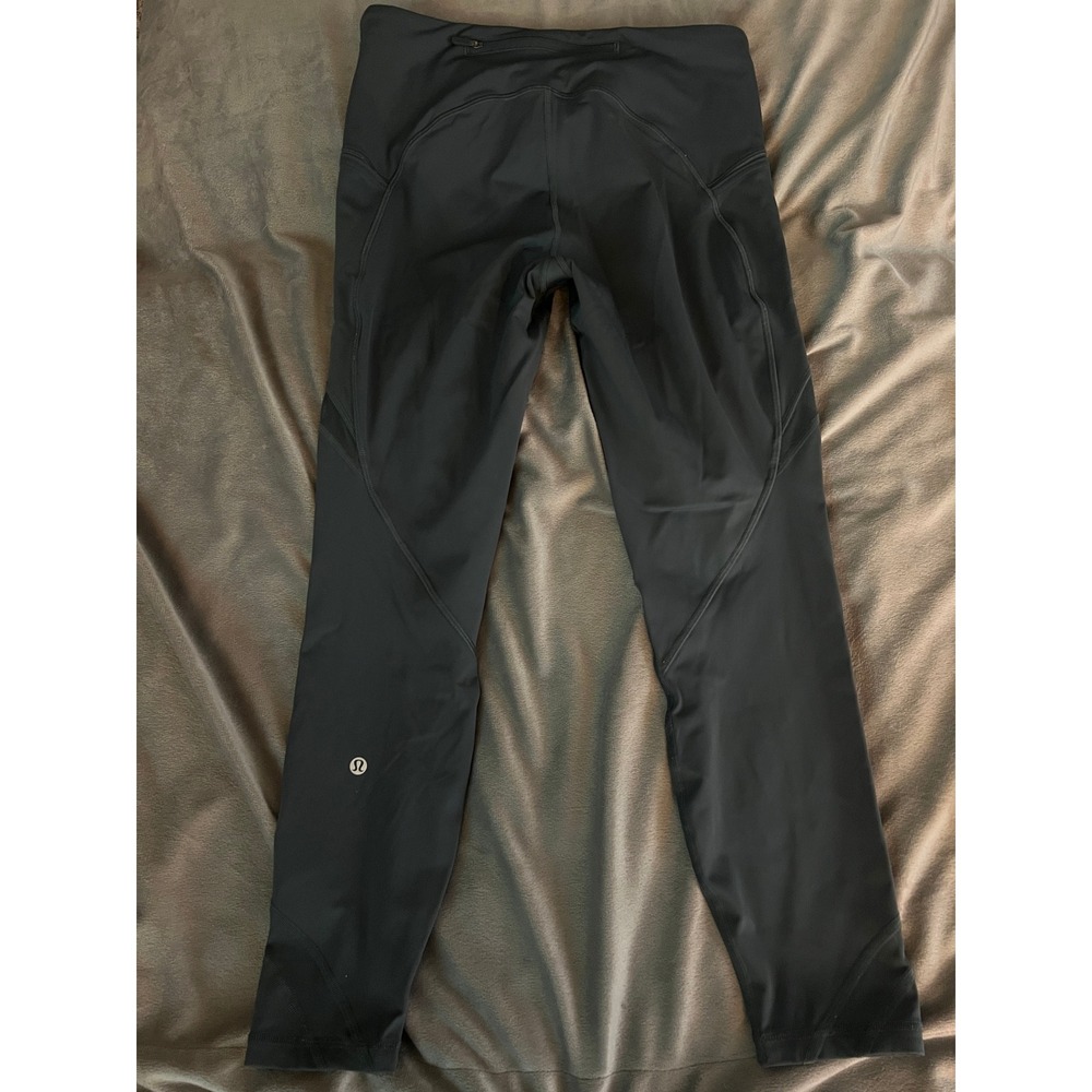 Lululemon Dark Grey Mesh Panel High Rise Leggings with Pockets - Picture 6 of 10